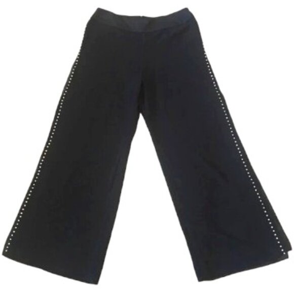 JS COLLECTION BEDAZZLED BLACK DRESS PANTS - Picture 1 of 7